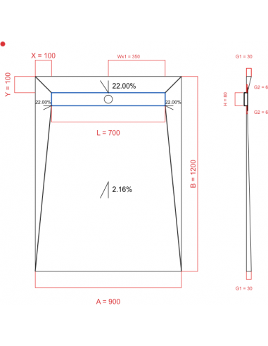 Showerlay Wiper 4 way 900 x 1200 mm...