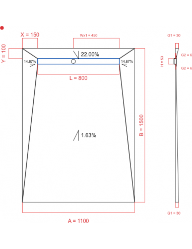 Showerlay Wiper 4 way 1100 x 1500 mm...