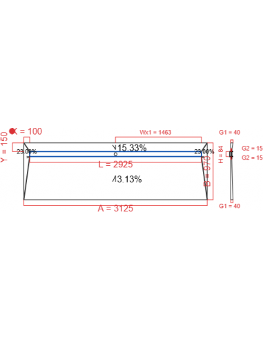 Showerlay Wiper 4 way 3125 x 970 mm...