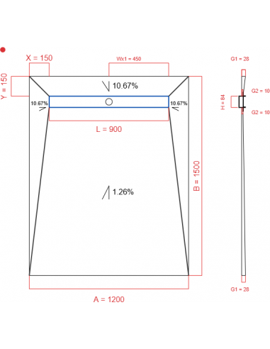 Showerlay Wiper 4 way 1200 x 1500 mm...