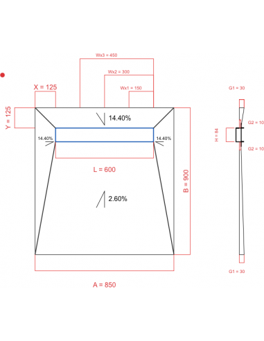Showerlay Wiper 4 way 850 x 900 mm...