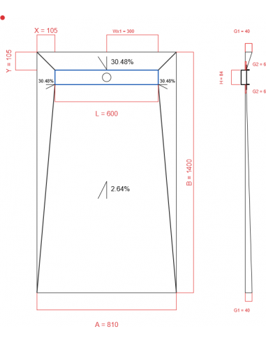 Showerlay Wiper 4 way 810 x 1400 mm...