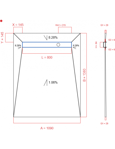 Showerlay Wiper 4 way 1090 x 1360 mm...
