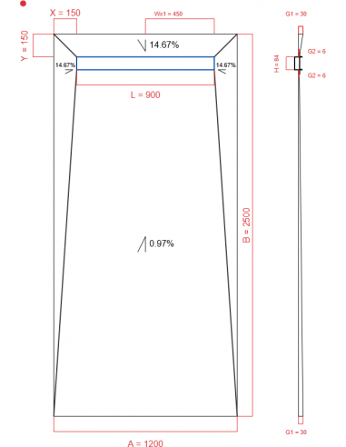Showerlay Wiper 4 way 1200 x 2500 mm...