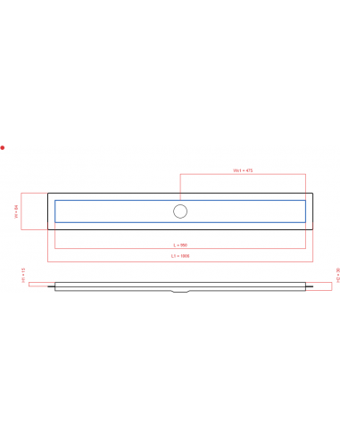 Linear drain Wiper 950 mm Premium...