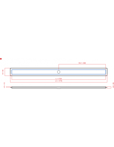 Linear drain Wiper 1720 mm Premium...