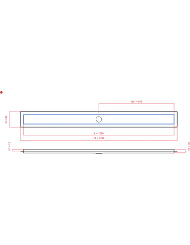 Linear drain Wiper 1350 mm Premium...
