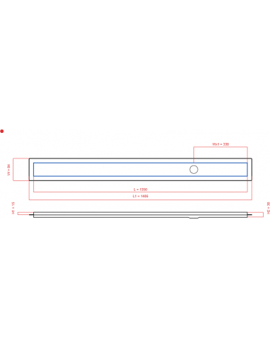 Linear drain Wiper 1350 mm Premium...