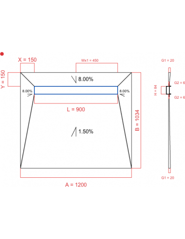 Showerlay Wiper 4 way 1200 x 1034 mm...