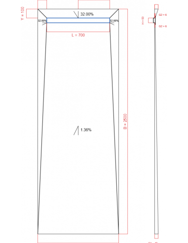Showerbase Wiper 4 way 1200 x 2500 mm...