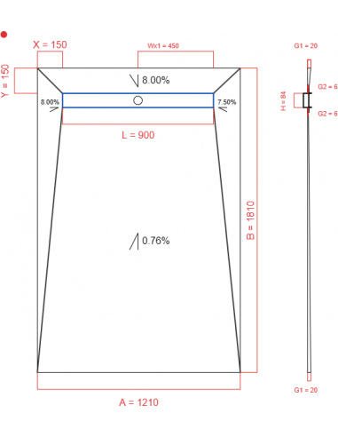 Showerlay Wiper 4 way 1210 x 1810 mm...