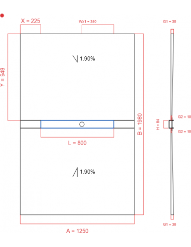 Showerlay Wiper 2 way 1250 x 1980 mm...