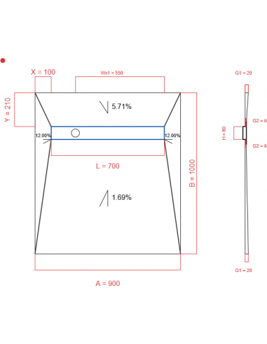Showerlay Wiper 4 way 900 x 1000 mm...