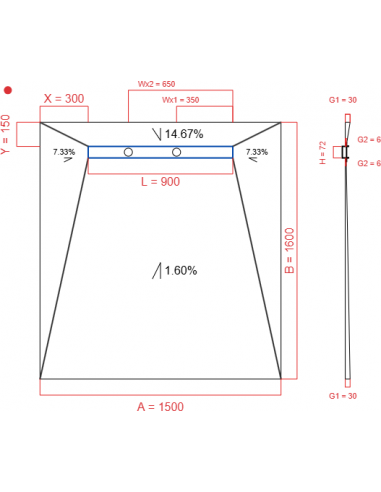 Laybase Wiper 4 way 1500 x 1600 mm...