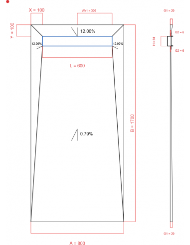Showerlay Wiper 4 way 800 x 1700 mm...