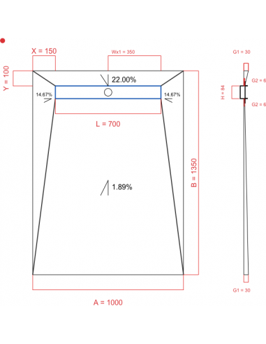 Showerlay Wiper 4 way 1000 x 1350 mm...