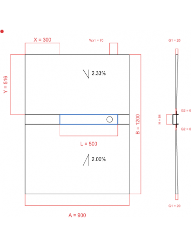 Showerlay Wiper 2 way 900 x 1200 mm...
