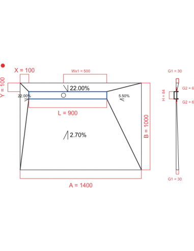 Showerlay Wiper 4 way 1400 x 1000 mm...