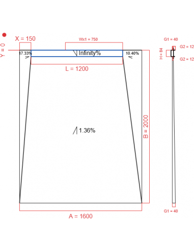 Showerlay Wiper 4 way 1600 x 2000 mm...