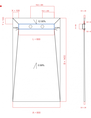 Showerlay Wiper 4 way 800 x 1400 mm...