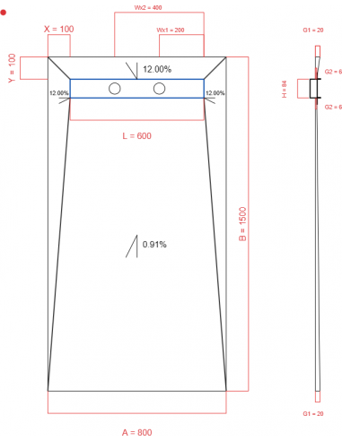Showerlay Wiper 4 way 800 x 1500 mm...
