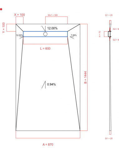 Showerlay Wiper 4 way 870 x 1444 mm...