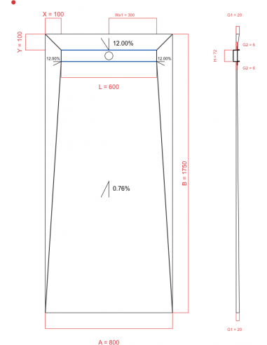 Showerlay Wiper 4 way 800 x 1750 mm...