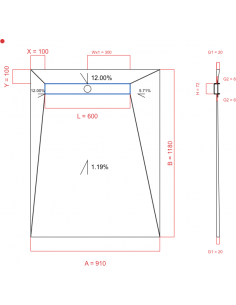 Showerlay Wiper 4 way 910 x...