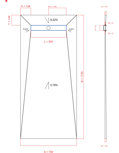 Showerlay Wiper 4 way 792 x 1750 mm...