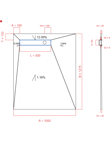 Showerlay Wiper 4 way 1000 x 1215 mm...