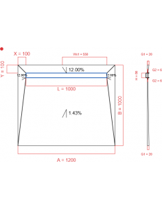 Showerbase Wiper 4 way 1200...