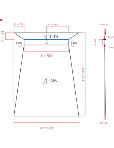 Showerlay Wiper 4 way 1020 x 1305 mm...