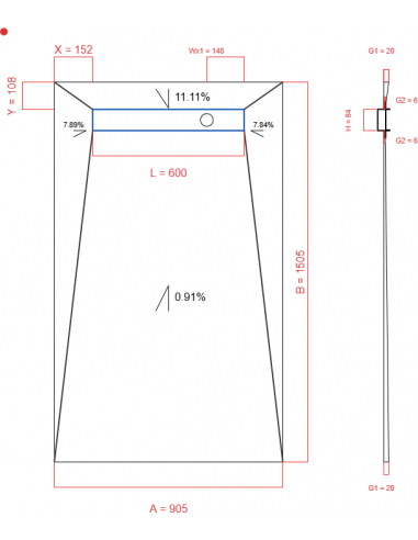 Showerlay Wiper 4 way 905 x 1505 mm...