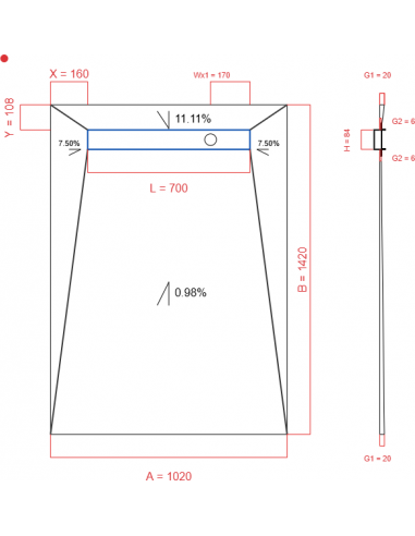 Showerlay Wiper 4 way 1020 x 1420 mm...