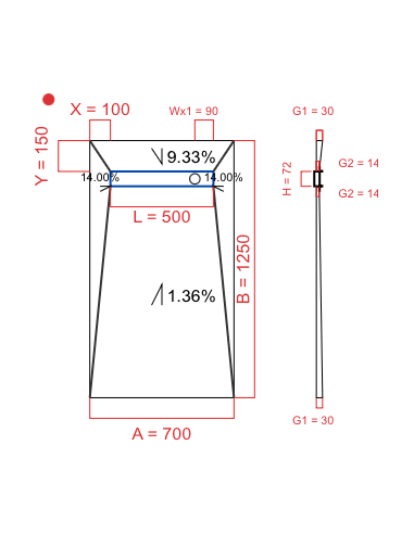 Laybase Wiper 4 way 700 x 1250 mm...