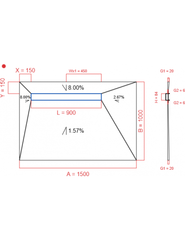 Showerlay Wiper 4 way 1500 x 1000 mm...