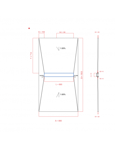 Showerlay Wiper 4 way 800 x 1500 mm...