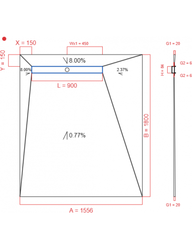 Showerlay Wiper 4 way 1556 x 1800 mm...