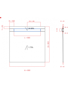 Showerbase Wiper 2 way 800...