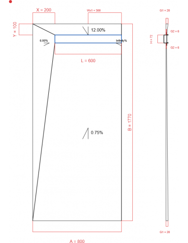 Showerlay Wiper 4 way 800 x 1770 mm...