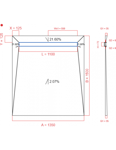 Showerlay Wiper 4 way 1350 x 1500 mm...