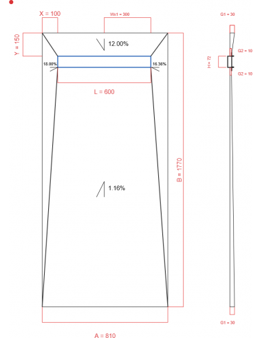 Showerlay Wiper 4 way 810 x 1770 mm...