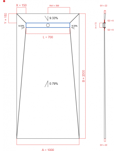 Showerlay Wiper 4 way 1000 x 2000 mm...