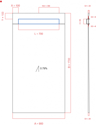 Showerlay Wiper 1 way 900 x 1700 mm...