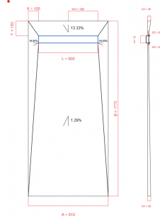 Showerlay Wiper 4 way 810 x...