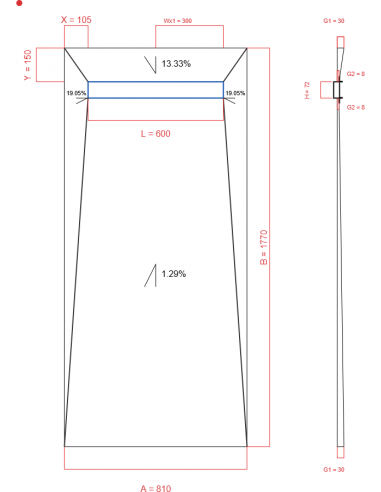 Showerlay Wiper 4 way 810 x 1770 mm...