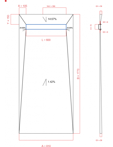 Showerlay Wiper 4 way 810 x 1770 mm...