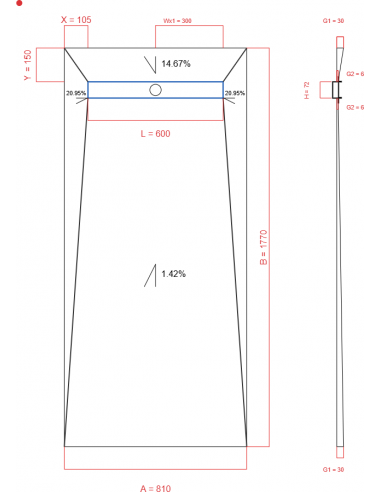 Showerlay Wiper 4 way 810 x 1770 mm...