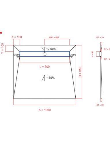 Showerlay Wiper 4 way 1000 x 850 mm...