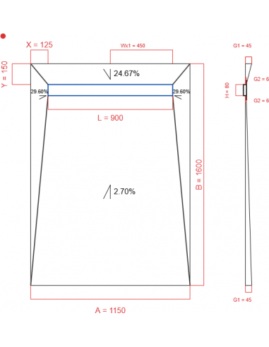 Showerlay Wiper 4 way 1150 x 1600 mm...